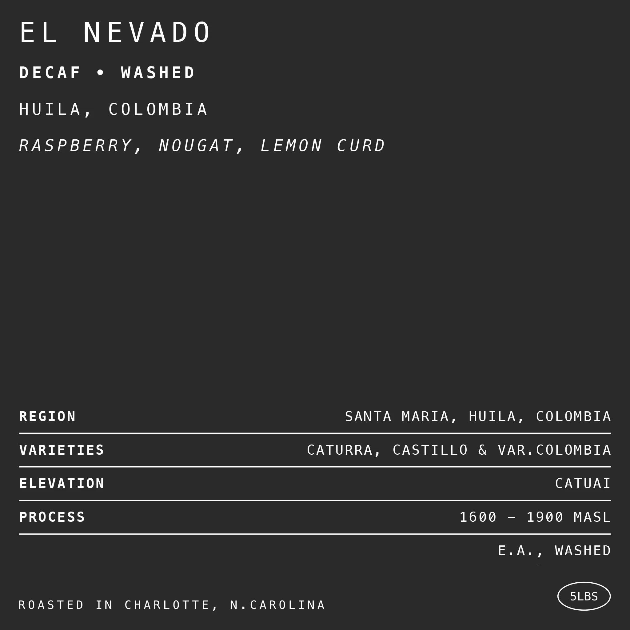 Photo of El Nevado Decaf • Washed