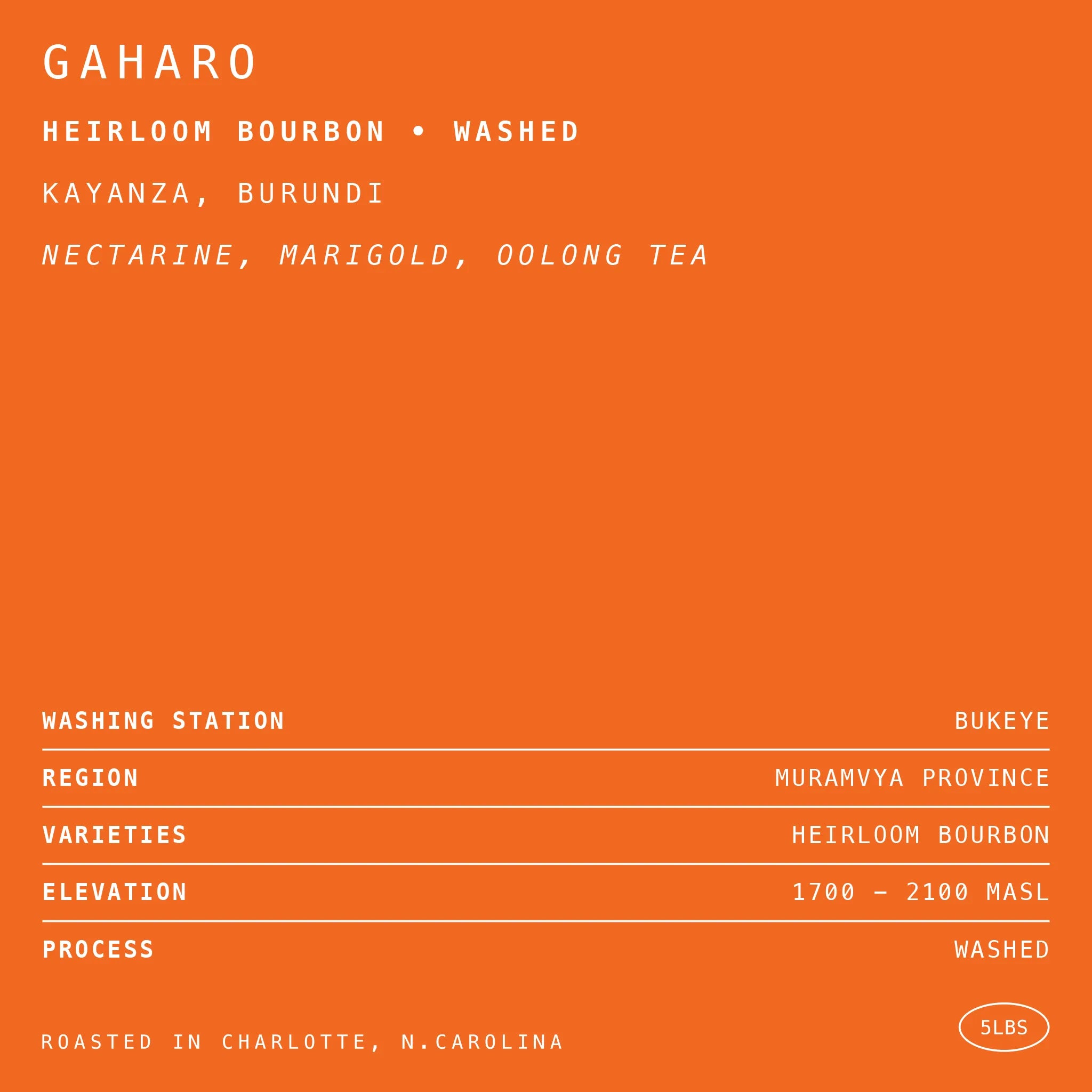 Photo of Gaharo Heirloom Bourbon • Washed
