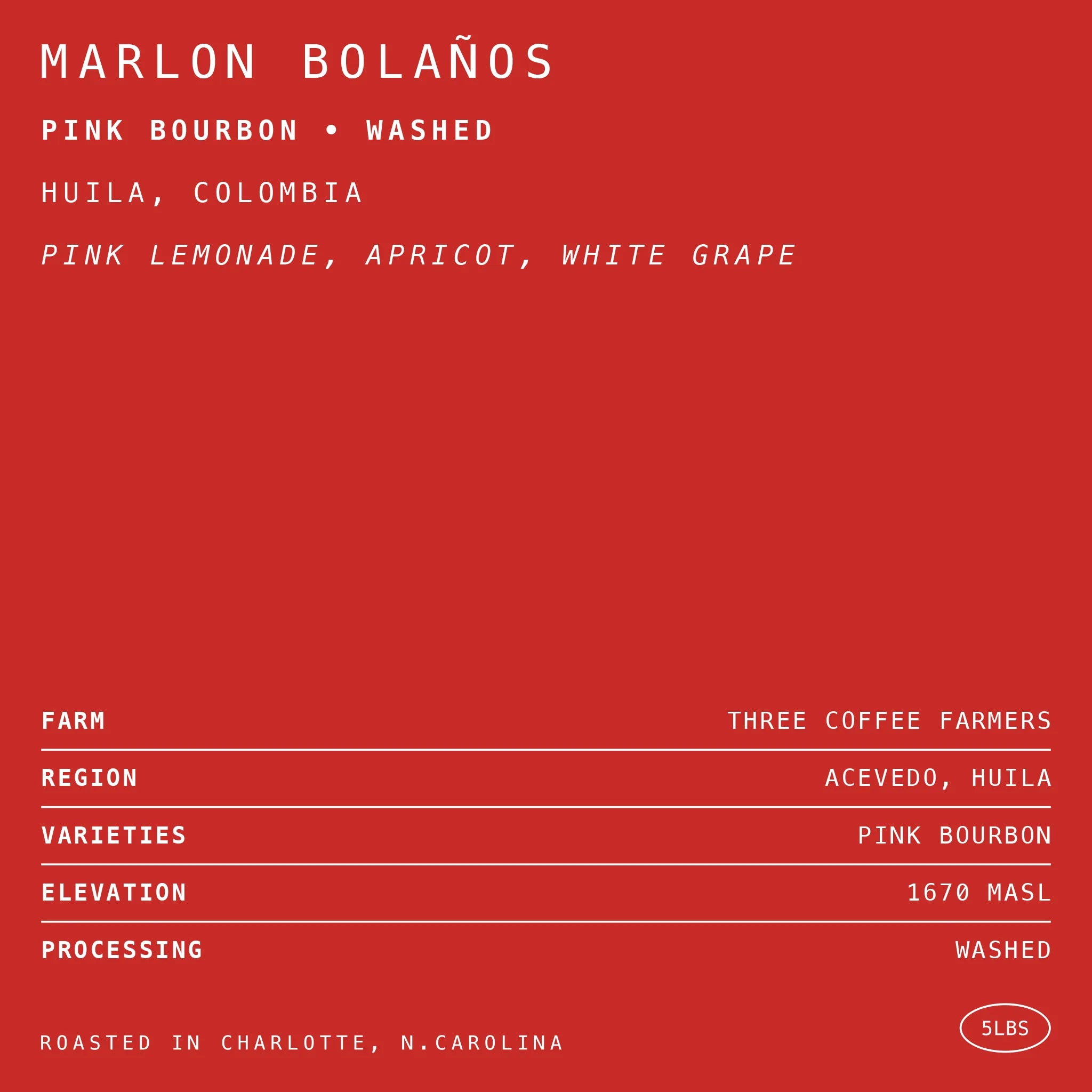 Photo of Marlon Bolaños Pink Bourbon • Washed